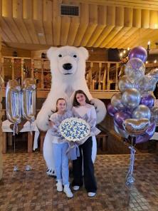 Білий Вітальний Ведмедик Київ та Київська область 800 грн + дорога.