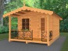 Садовый домик из блок-хауза радиального
