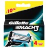 .Gillette Mach3 4 картриджа в упаковке.