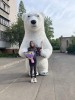 .Белый Мишка Гиганских размеров Аниматор на экспрес поздравление.