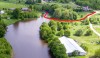 .Продам участок с зданием на берегу реки в пригороде Вильнюс в Литве.